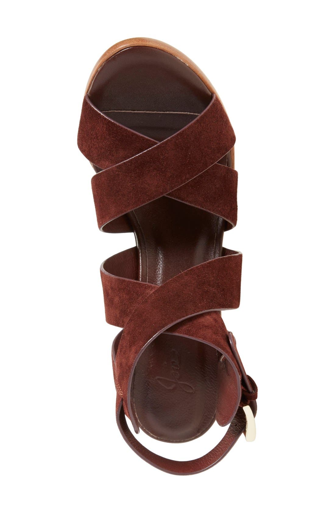 'Avery' Crisscross Block Heel Sandal, Alternate, color, OXBLOOD SUEDE