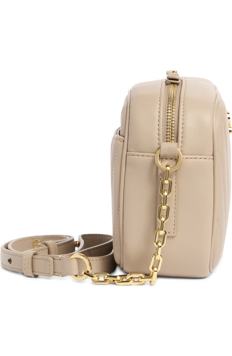 Stuart Weitzman Reana Quilted Leather Camera Crossbody Bag, Alternate, color, Latte