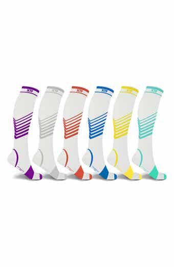 EXTREME FIT Assorted 6-Pack Ultra V Stripe Compression Socks