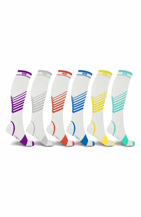 EXTREME FIT Assorted 6-Pack Ultra V Stripe Compression Socks