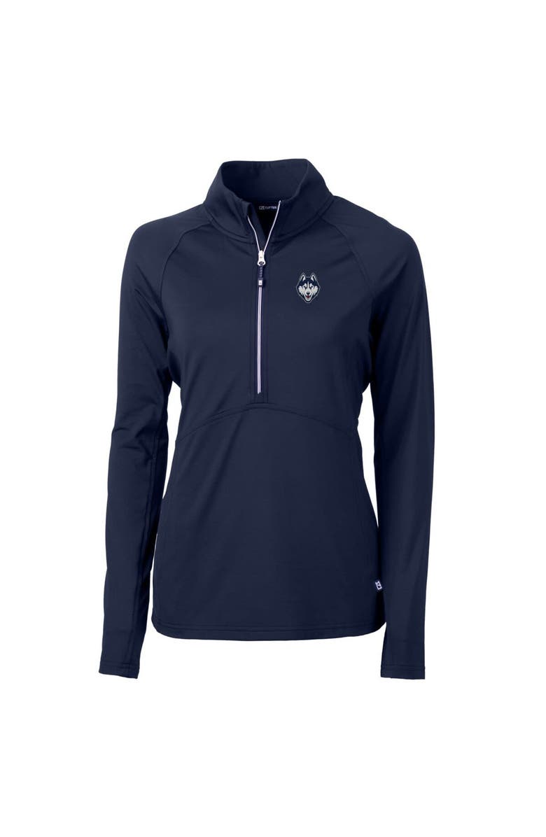 Cutter & Buck Women's Cutter & Buck Navy UConn Huskies Logo Adapt Eco Knit Half-Zip Pullover, Alternate, color, Navy