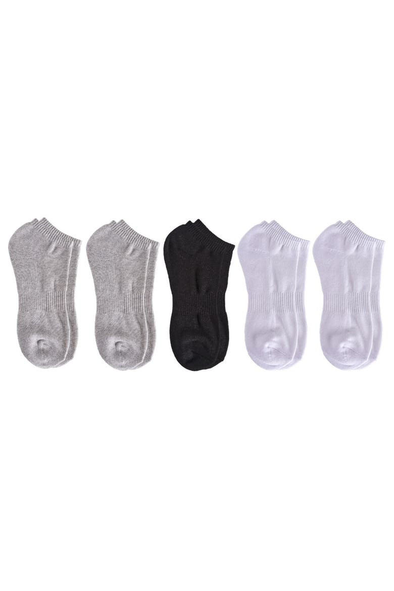 Organic Cotton Half Cushion Low Cut Sock 5-Pack, Alternate, color, Grey White Black