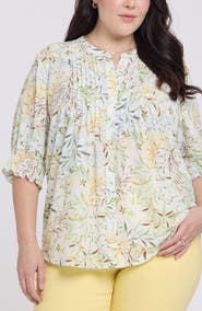 NYDJ Print Peasant Top