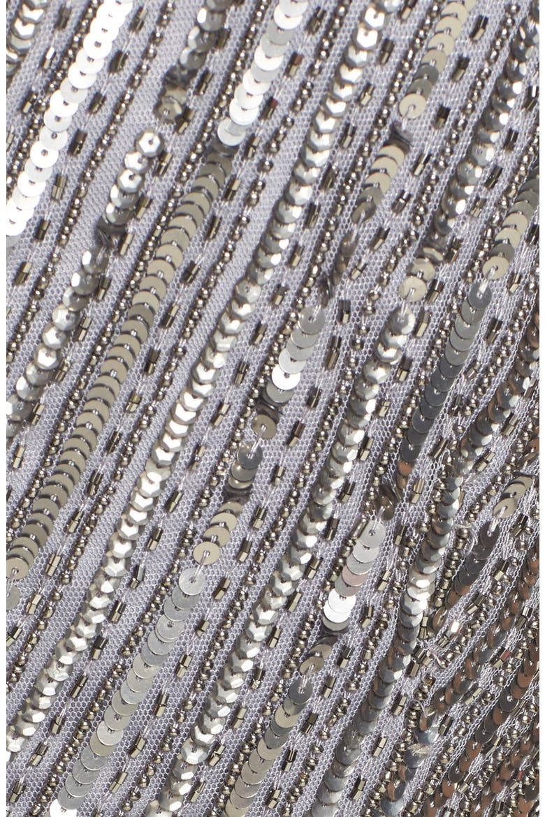 Embellished Mesh Gown, Alternate, color, SILVER GRAY