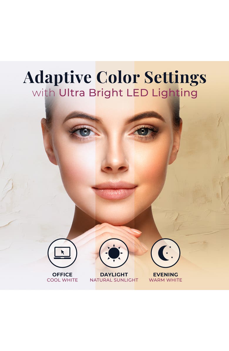 Zadro Large Horizontal Hollywood Makeup Mirror with Lights, Alternate, color, White