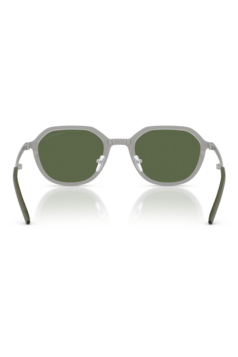 51mm Round Sunglasses, Alternate, color, MATTE SILVER / DARK GREEN
