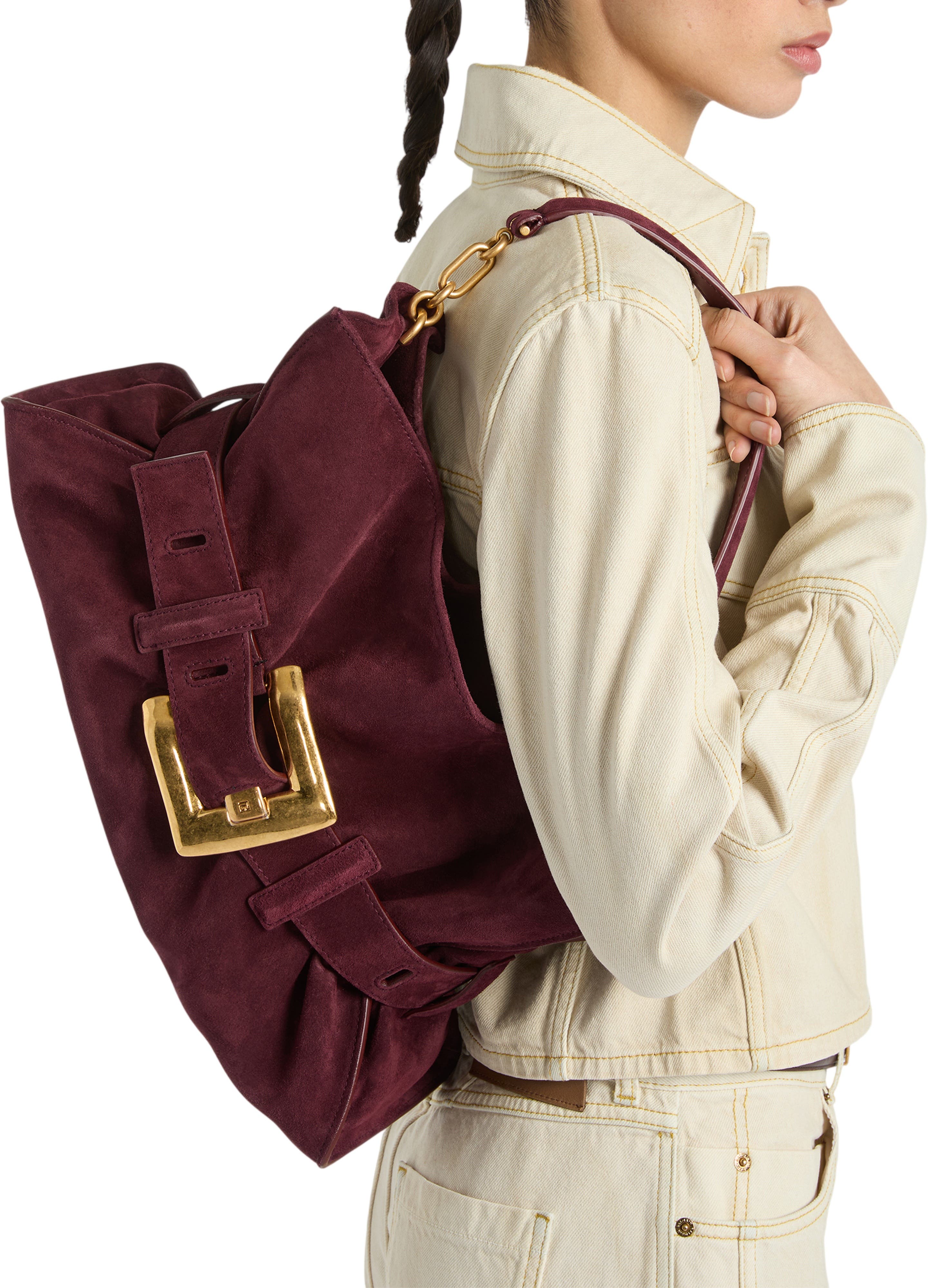 Medium Anthem bag in smooth leather, Alternate, color, blue
