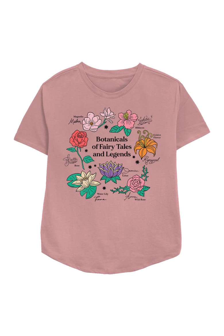 Women's Disney Princesses Floral Fairy Tales  Graphic T-Shirt, Main, color, Mauve