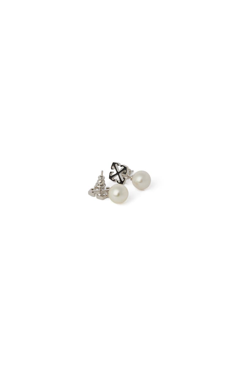 OFF WHITE Women's Black Arrow Pearl Earrings, Alternate, color,