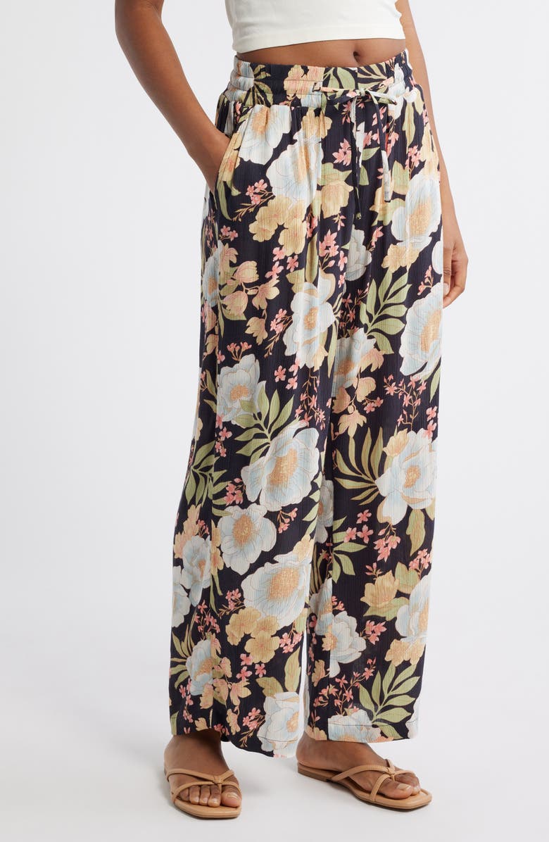 Billabong Sun Rays Floral Drawstring Wide Leg Pants, Main, color, 