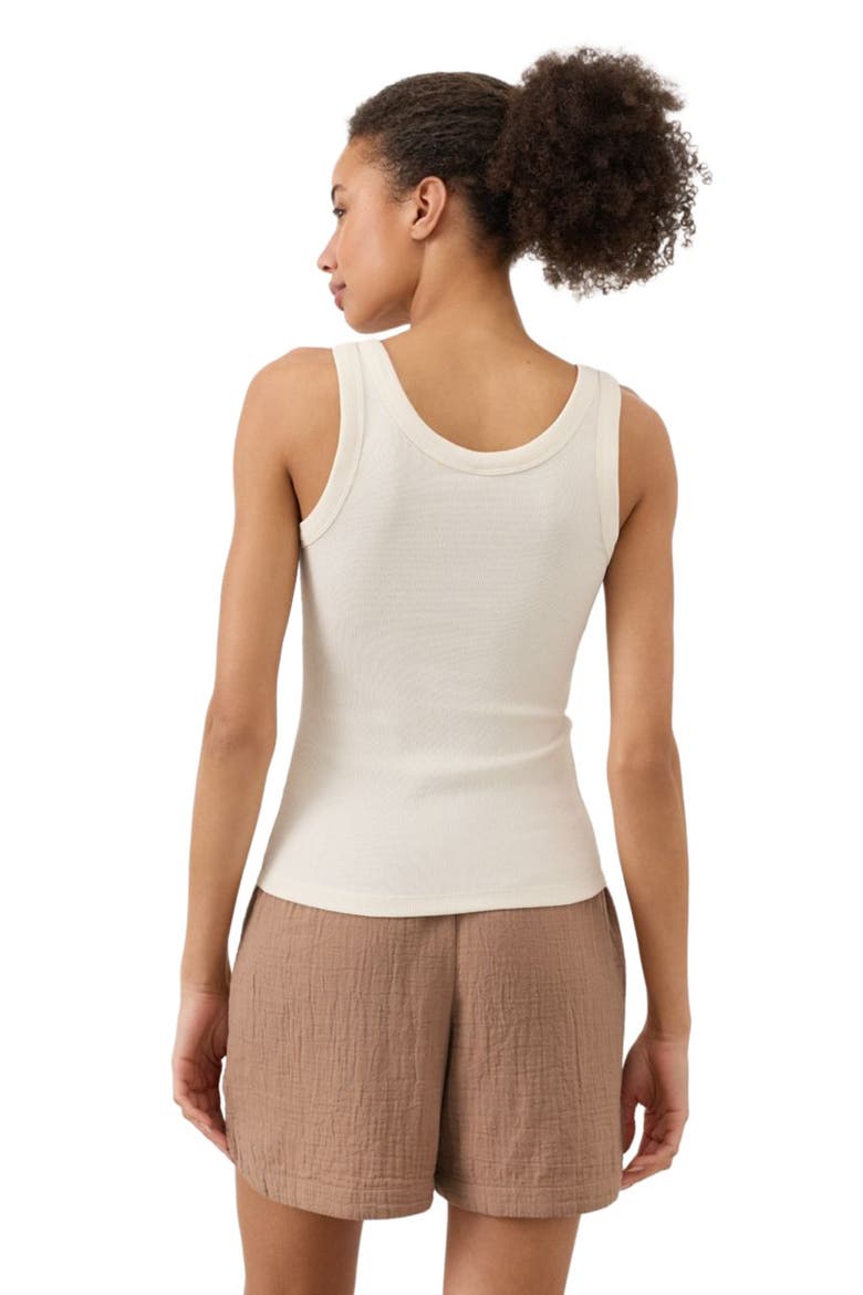 Perfect Rib Scoop Neck Tank Made With Organic Cotton, Alternate, color, Cream