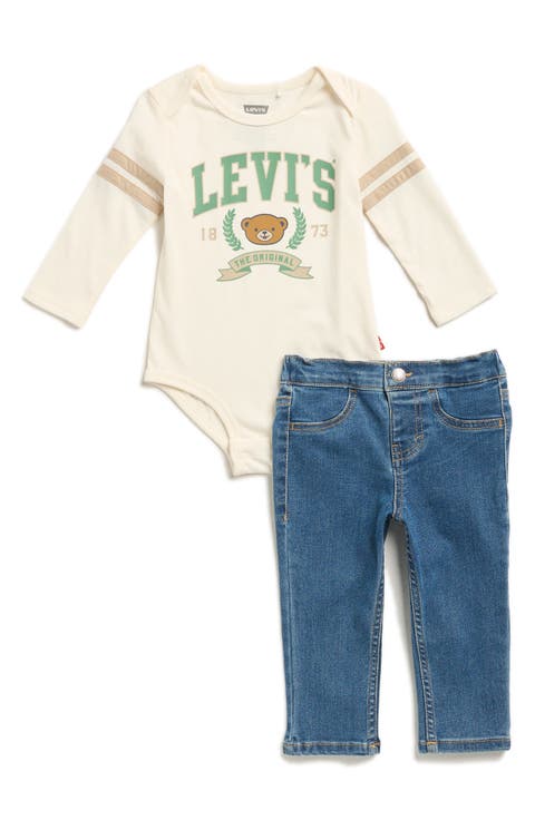 Long Sleeve Football Bodysuit & Jeans Set (Baby)