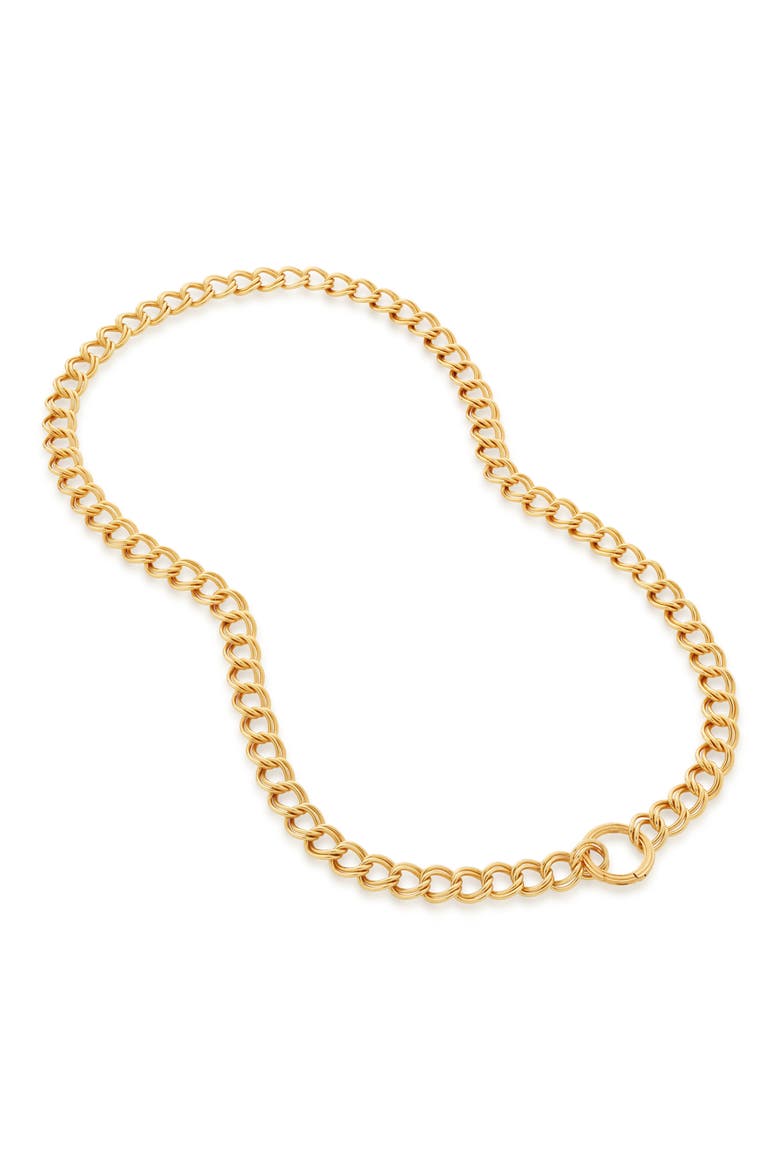Groove Curb Chain Necklace, Main, color, 18CT GOLD VERMEIL