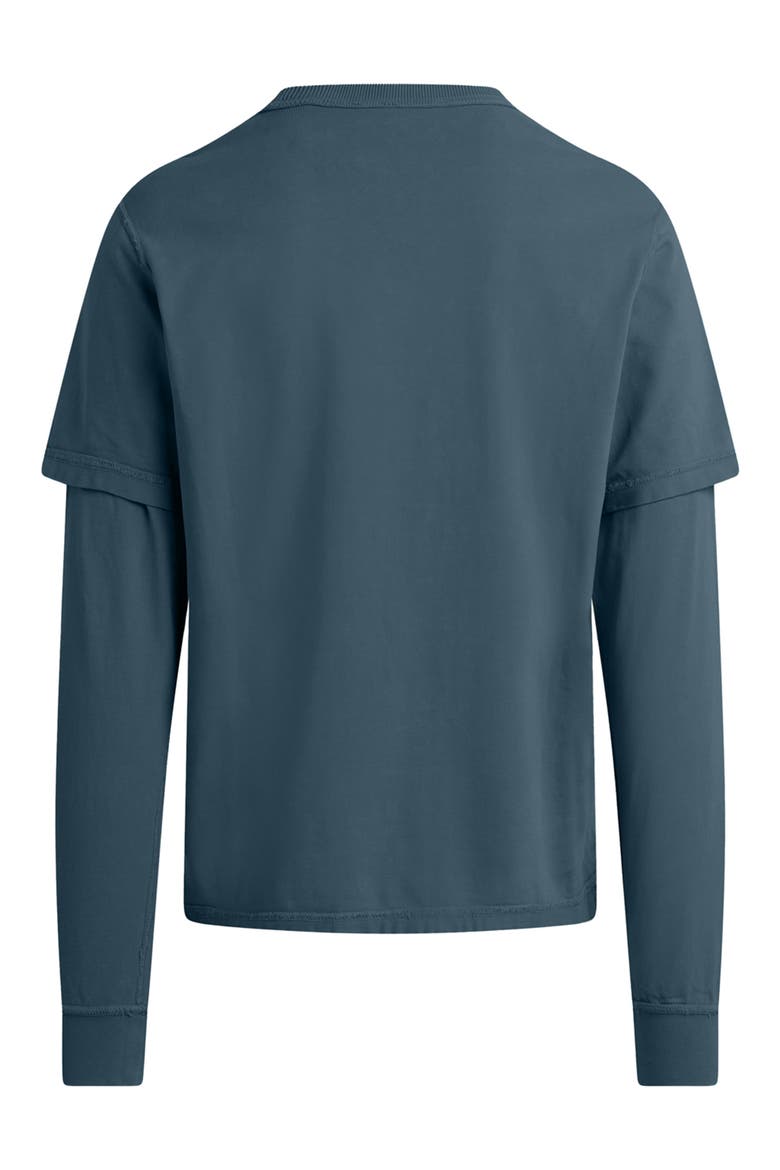 Hybrid Layered Long Sleeve Cotton T-Shirt, Alternate, color, METEOR
