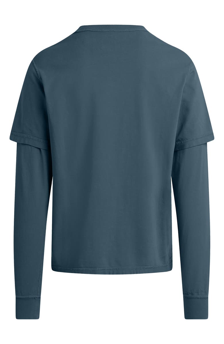 Hudson Jeans Hybrid Layered Long Sleeve Cotton T-Shirt, Alternate, color, Meteor