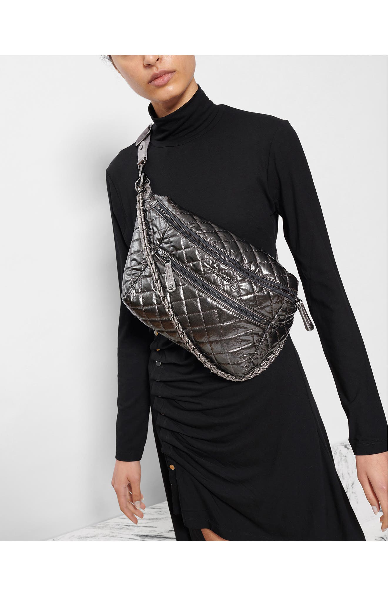 MZ Wallace Crosby Metallic Sling Bag, Alternate, color, 