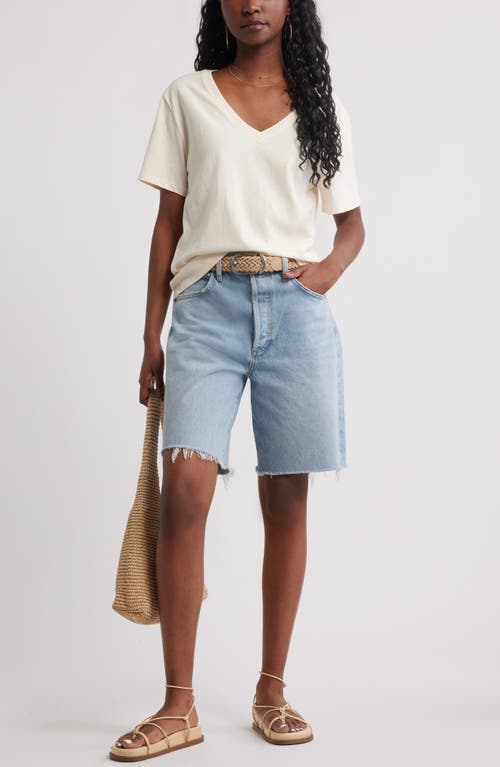 Treasure & Bond Core Cotton V-neck T-shirt In White