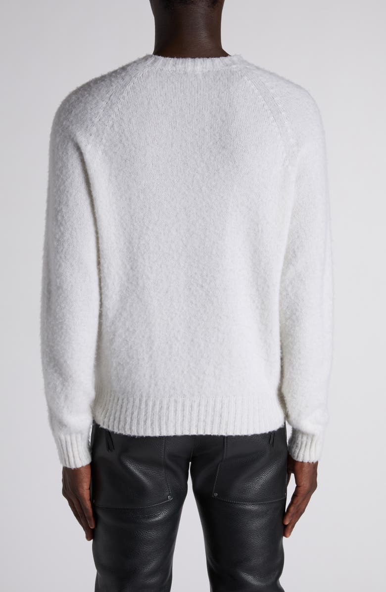 TOM FORD Scottish Teasel Cashmere Crewneck Sweater, Alternate, color, Aw003 Chalk
