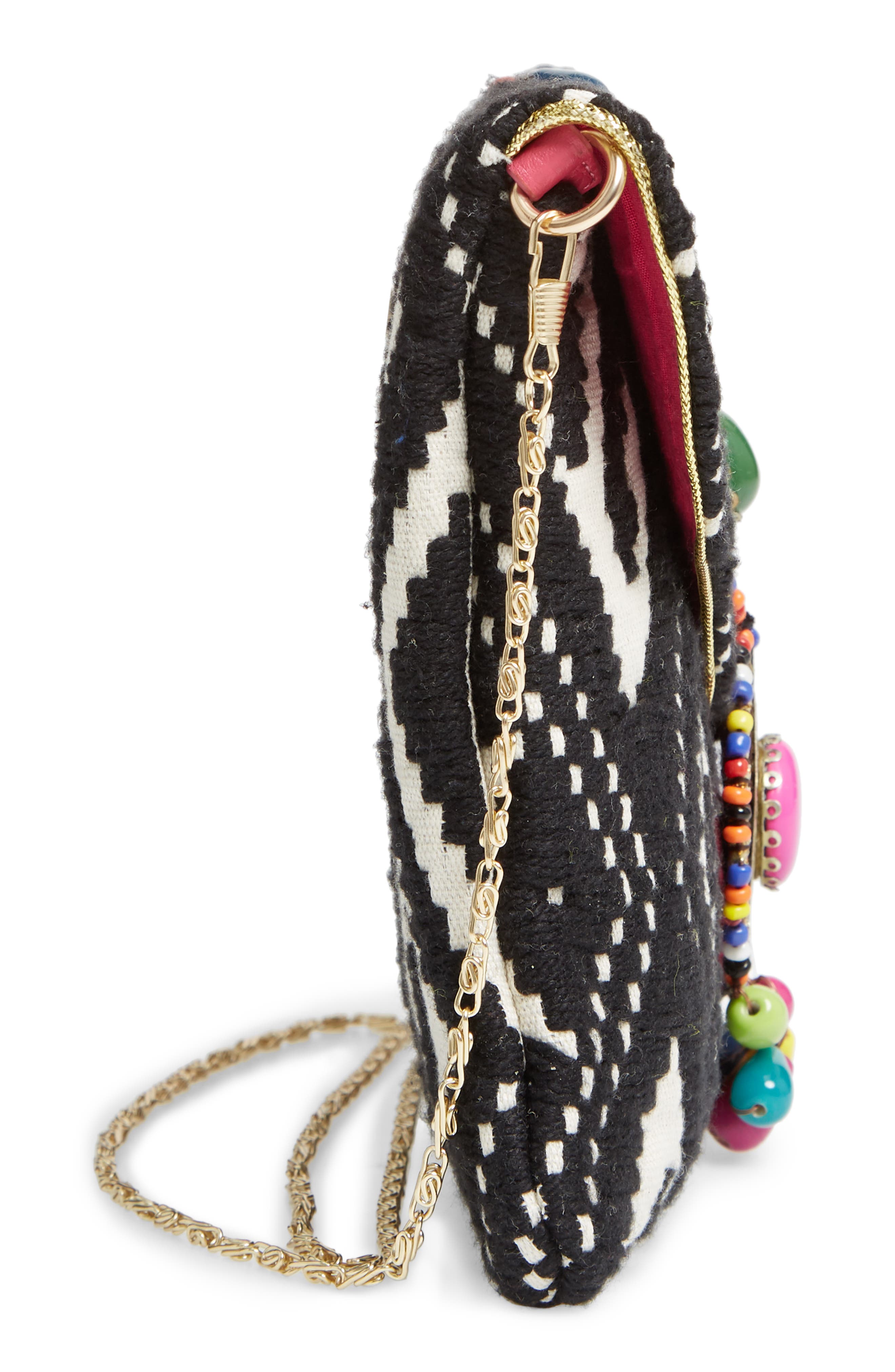 Steve Madden Steven by Steve Madden Beaded & Embroidered Clutch, Alternate, color, 