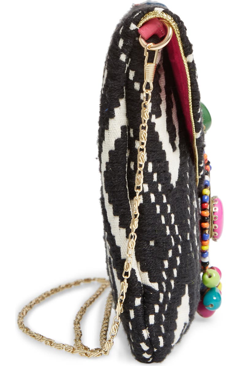 Steve Madden Steven by Steve Madden Beaded & Embroidered Clutch, Alternate, color,