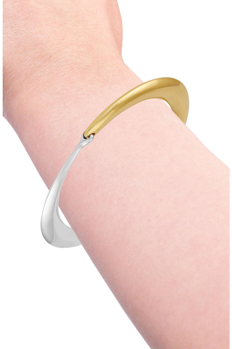 Two-Tone Bangle Bracelet, Alternate, color, GOLD TONE