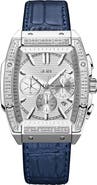 JBW Men's Echelon Diamond Chronograph Croc Embossed Leather Strap Watch, 41mm