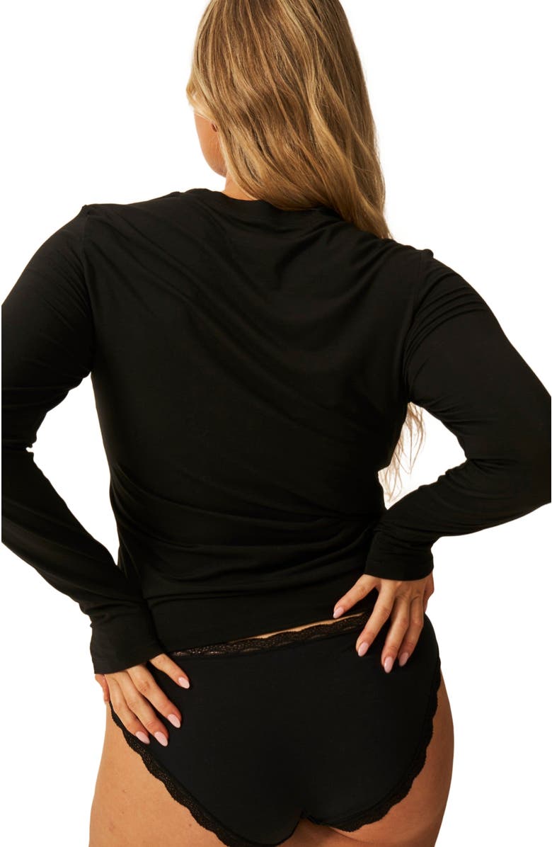 Stripe & Stare Underlayer Top, Alternate, color, Black