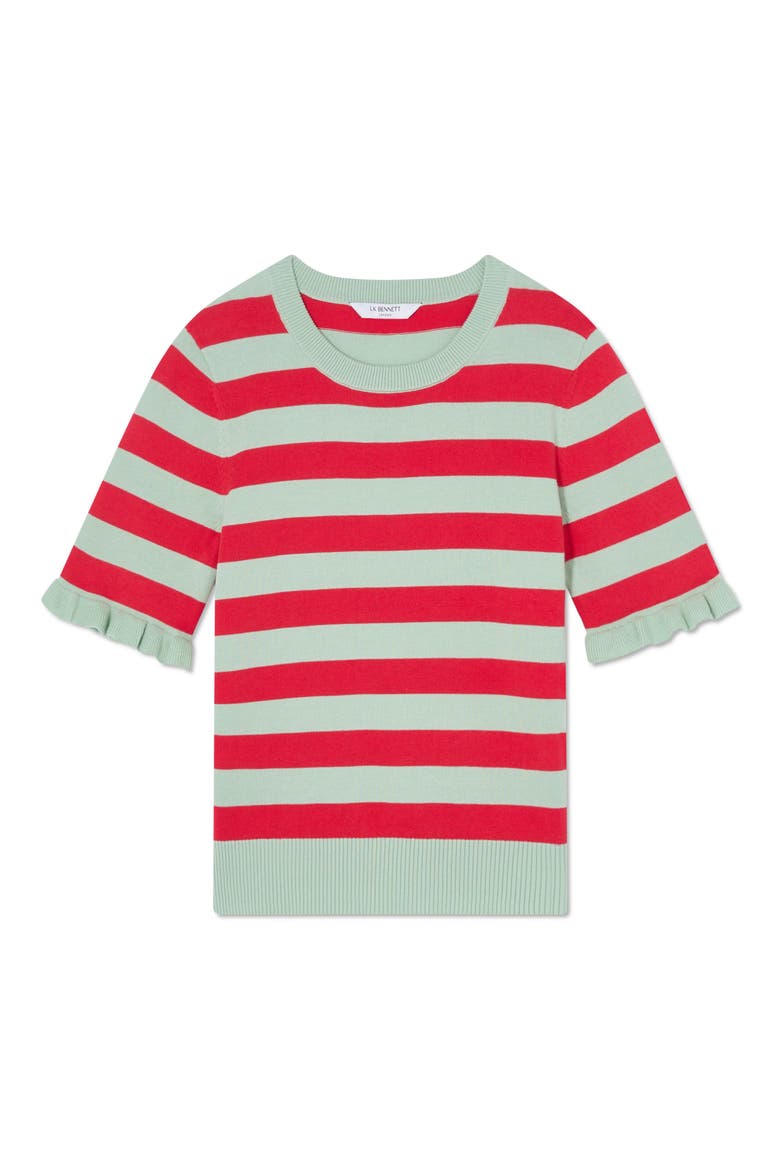 Bells Stripe Sweater, Alternate, color, RED MULTI