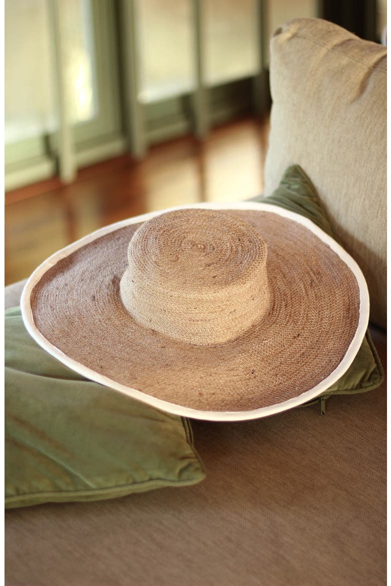 The Lolo Wide-brim Jute Boater Hat, Alternate, color, Beige
