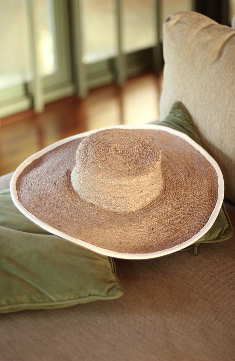 BRUNNA.CO The Lolo Wide-brim Jute Boater Hat, Alternate, color, Beige
