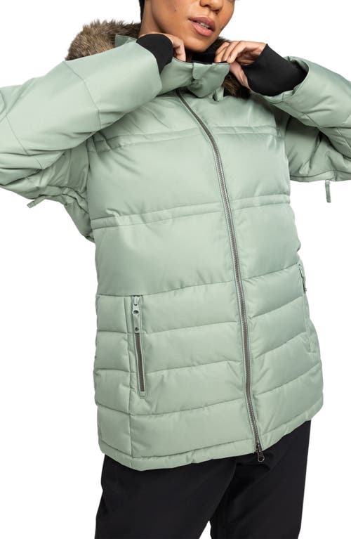 ROXY ROXY QUINN INSULATED PUFFER COAT WITH REMOVABLE FAUX FUR TRIM