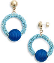 Nordstrom Color Pop Beaded Frontal Hoop Earrings