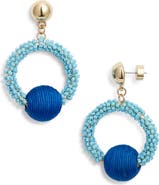Nordstrom Color Pop Beaded Frontal Hoop Earrings
