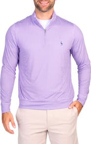 TailorByrd Houndstooth Print Quarter Zip Performance Pullover