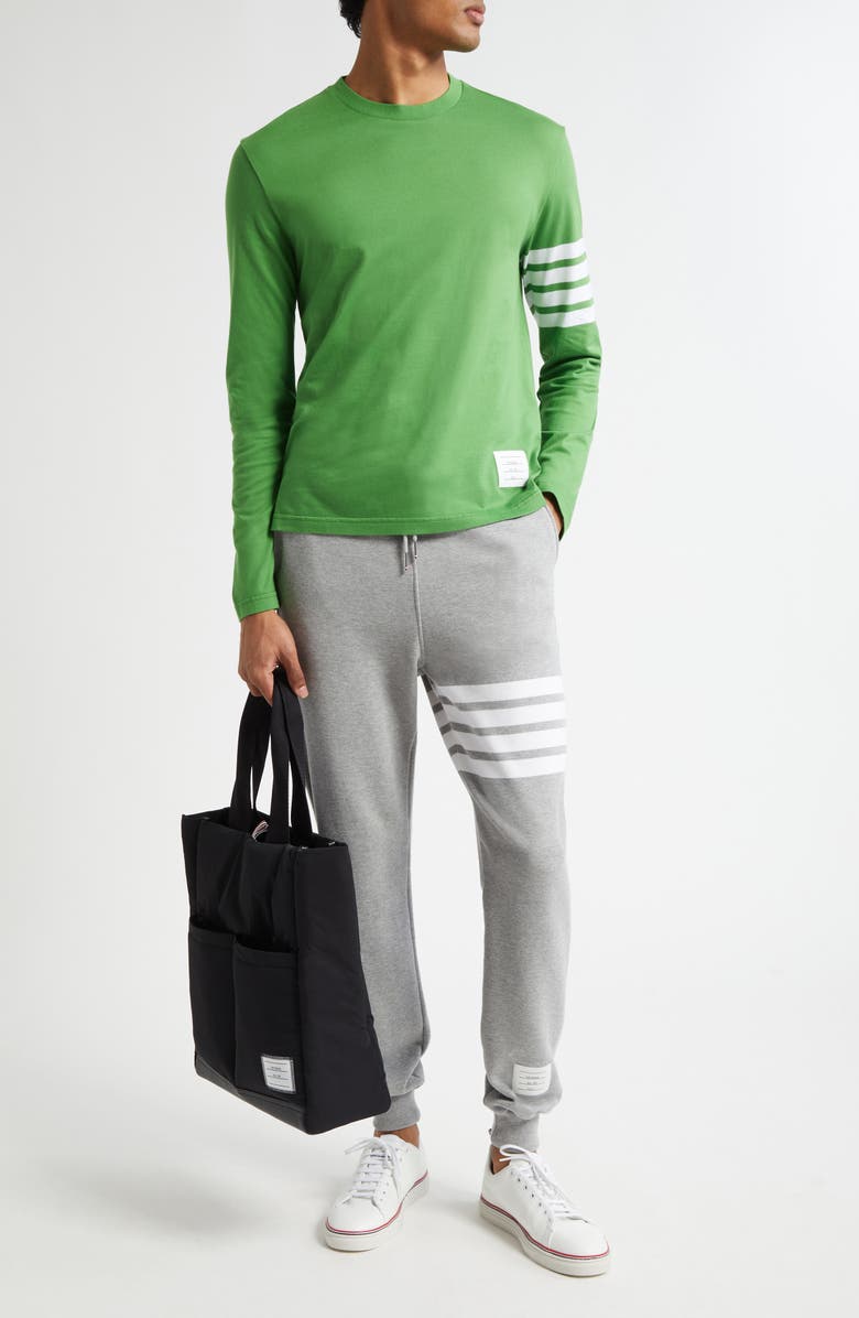 Thom Browne Stripe Jogger Pants, Alternate, color, 068 - Lt Grey Htr/Optic White