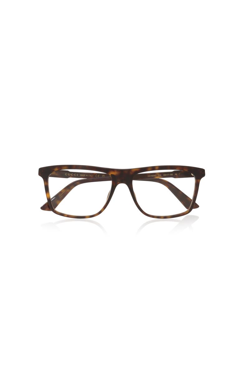 58mm Rectangle optical glasses, Alternate, color, Tortoise