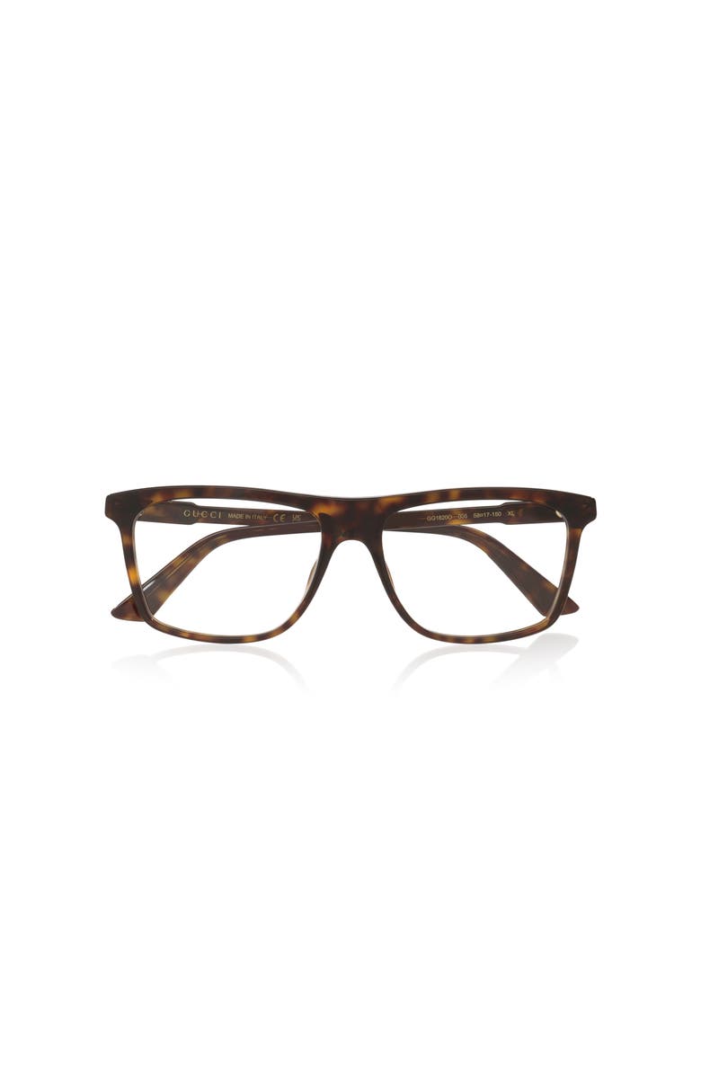 Gucci 58mm Rectangle optical glasses, Alternate, color, Tortoise