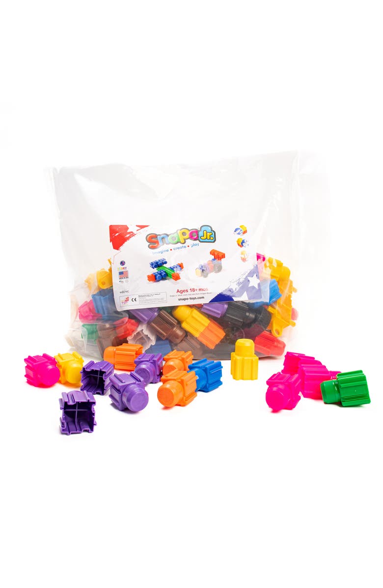 Snapo Jr. Mega Builder's 125 Piece Kit Building Blocks, Alternate, color, Multicolored