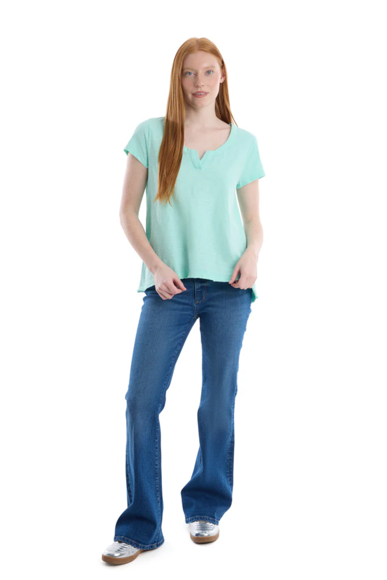 Short Sleeve Placket Hi-Lo Tee, Alternate, color, Cabbage