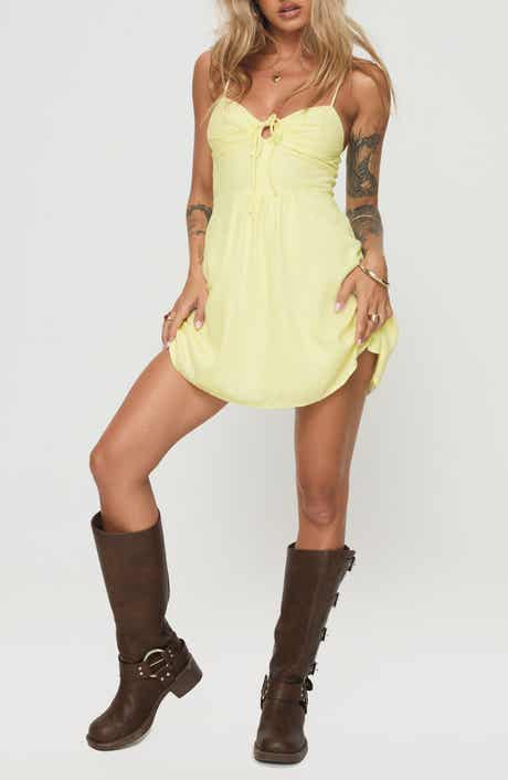 Princess Polly Tassos Lemon Mini Sundress