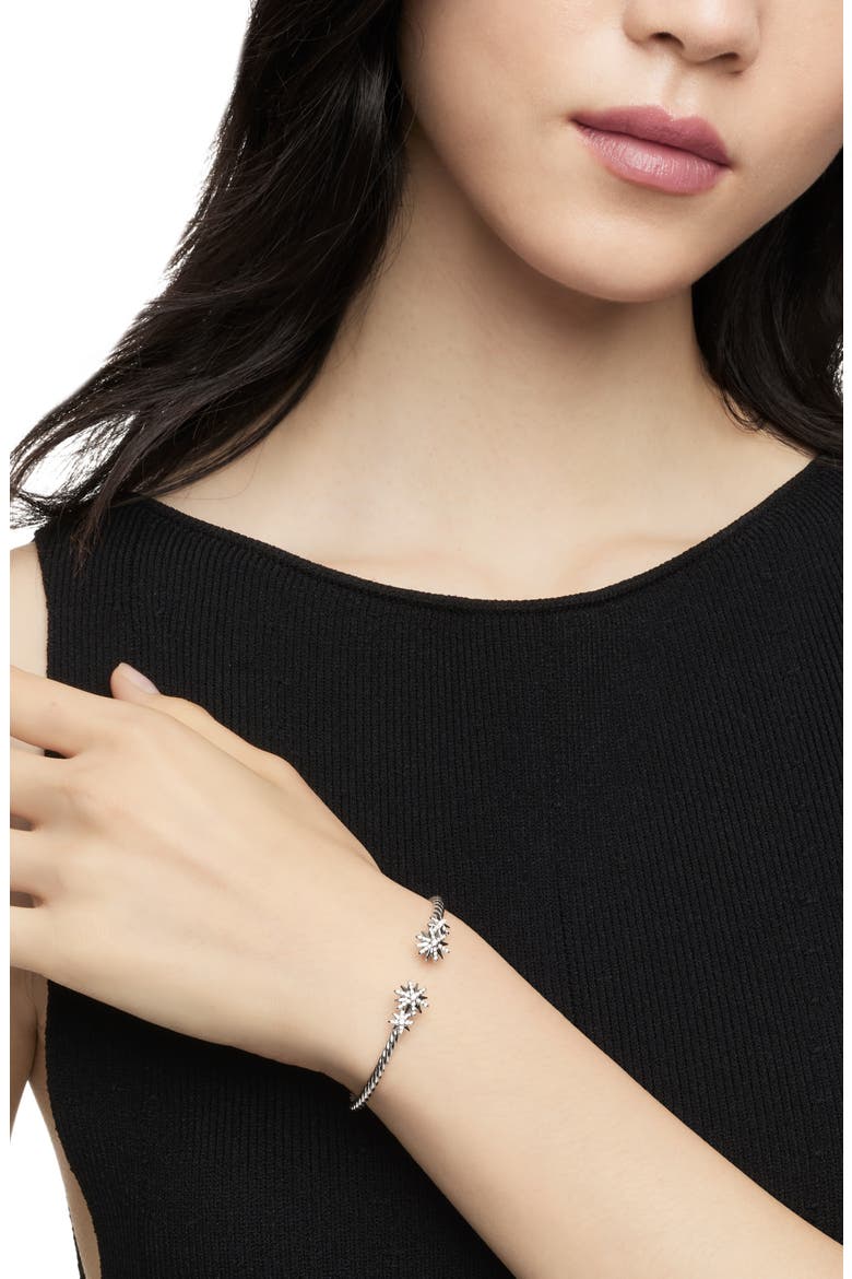 Starburst Diamond Cuff Bracelet, Alternate, color, DIAMOND/ SILVER