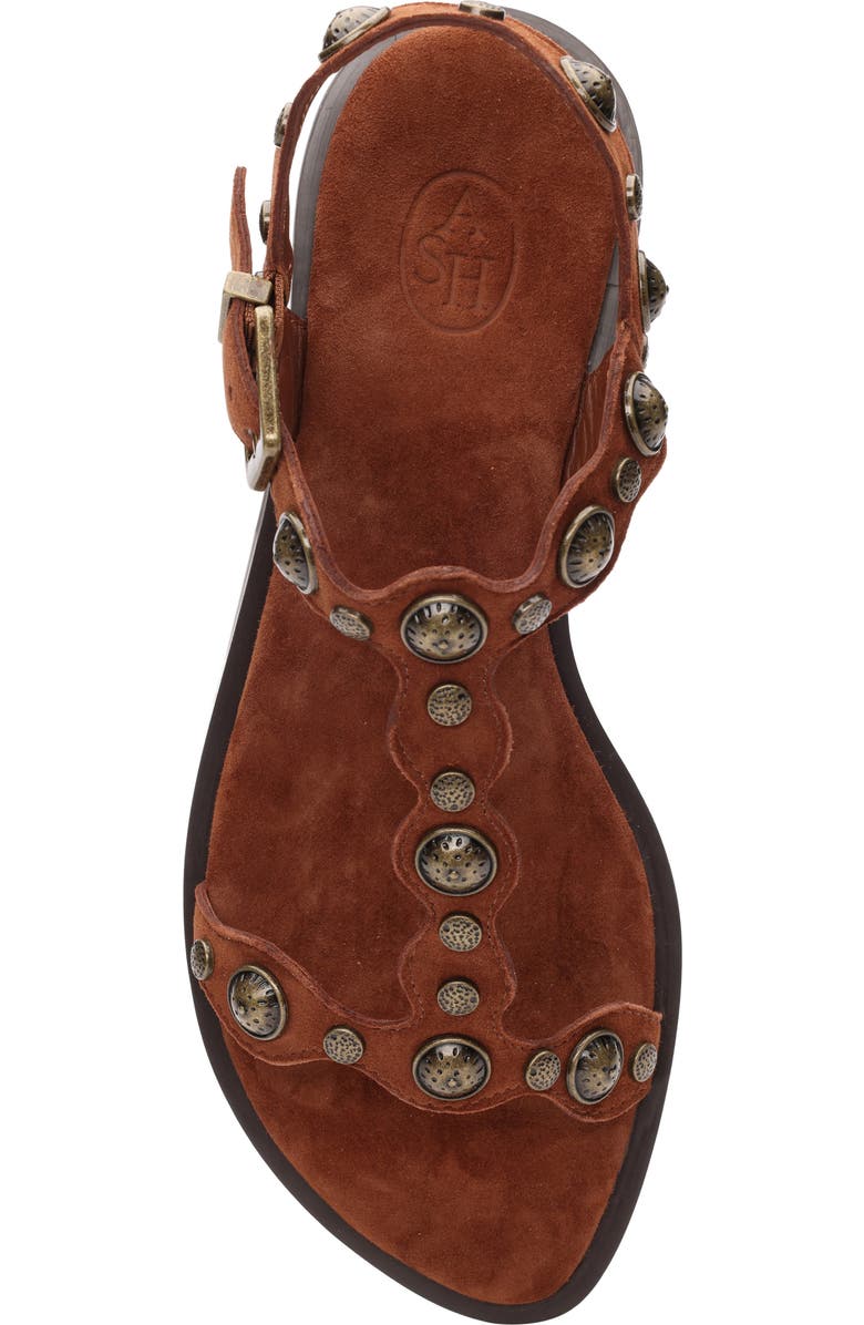 Ash Phanny Metallic Studded Ankle Strap Sandal, Alternate, color, Tajine