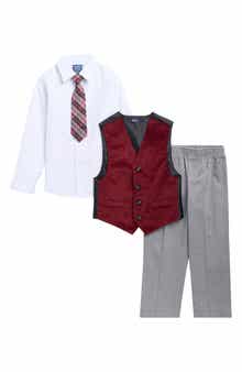 Kids' Corduroy Velvet Vest 4-Piece Suit Set