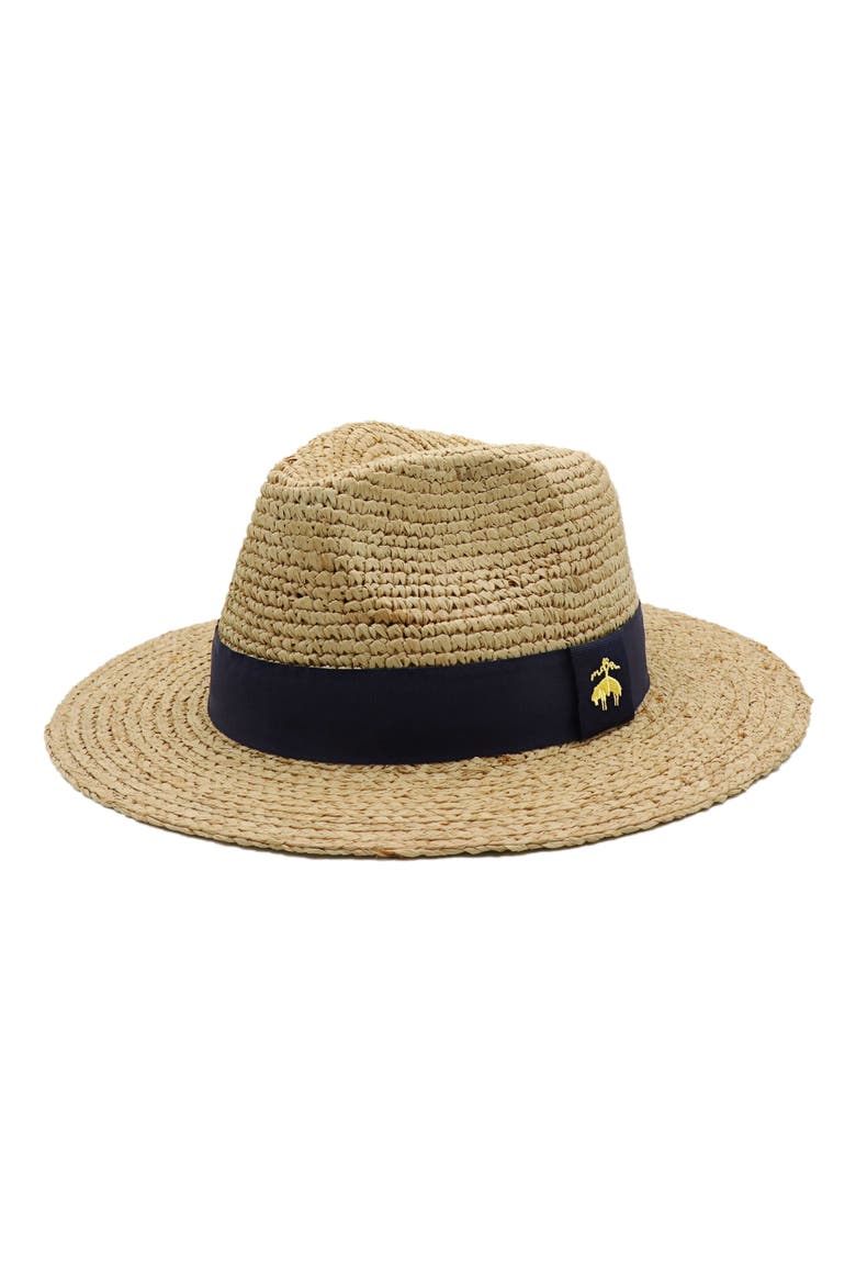 Raffia Crochet Fedora, Main, color, Natural