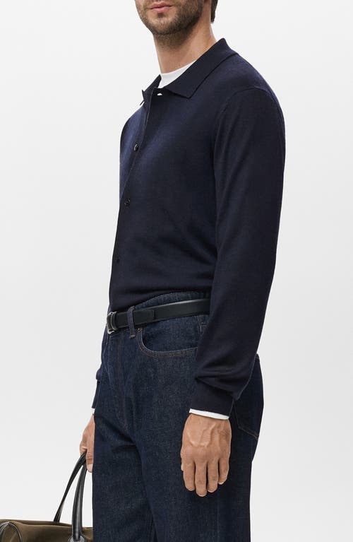 Mango Wool Cardigan In Blue