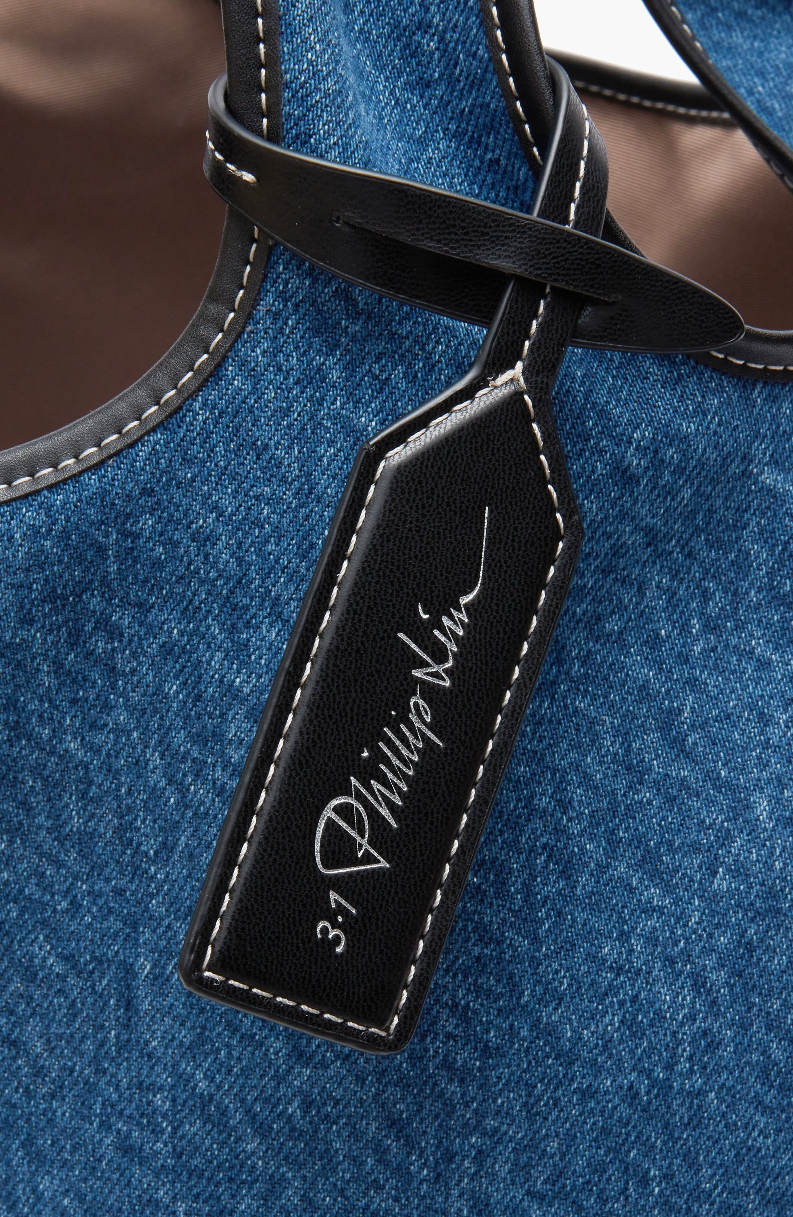 Denim Suede Patch Market Tote, Alternate, color, Blue Indigo Multi