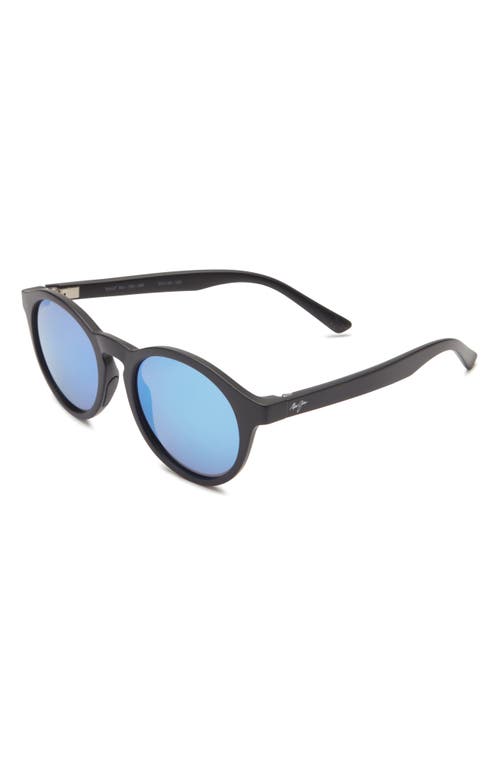 Maui Jim 50mm Round Polarized Sunglasses In Black