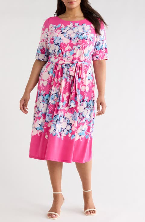 Floral Knit Dress (Plus)