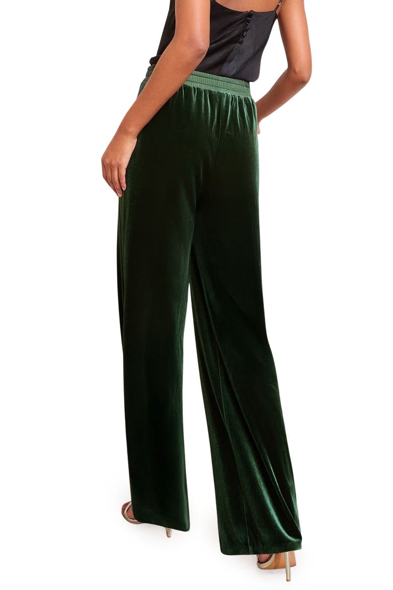 Velvet Wide Leg Pants, Alternate, color, GREEN