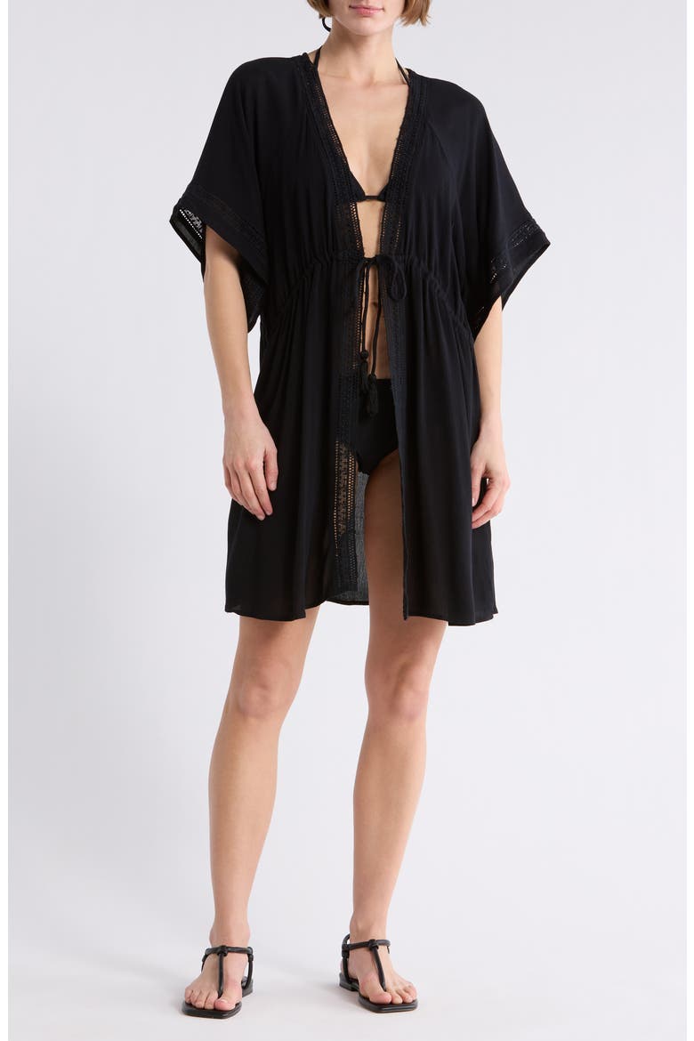 Lace Inset Topper, Main, color, BLACK